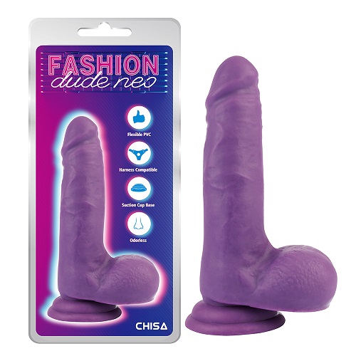 7'' Dwi Ketumpatan Zakar Dildo Ungu