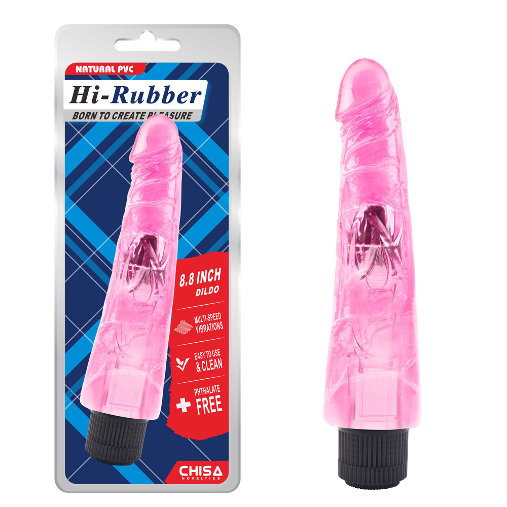 Dildo Bergetar 8.8 Inci-Merah Jambu