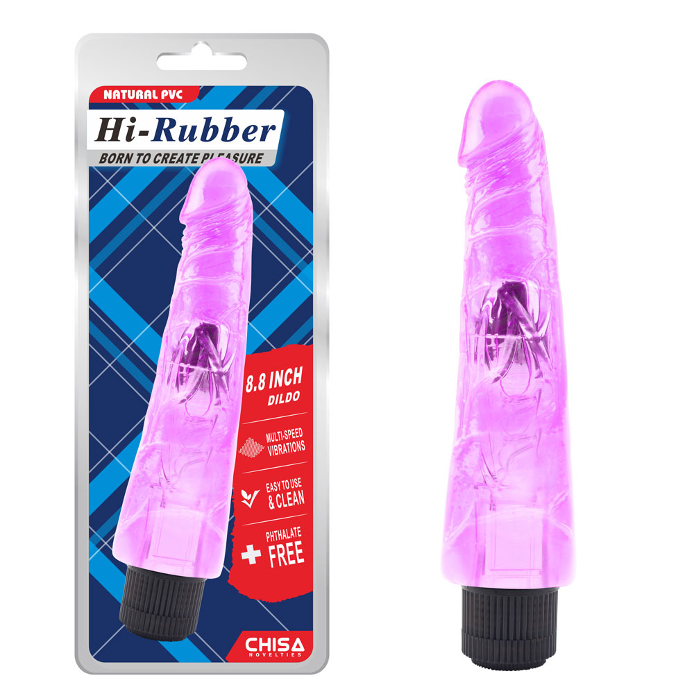 Dildo Bergetar 8.8 Inci-Ungu