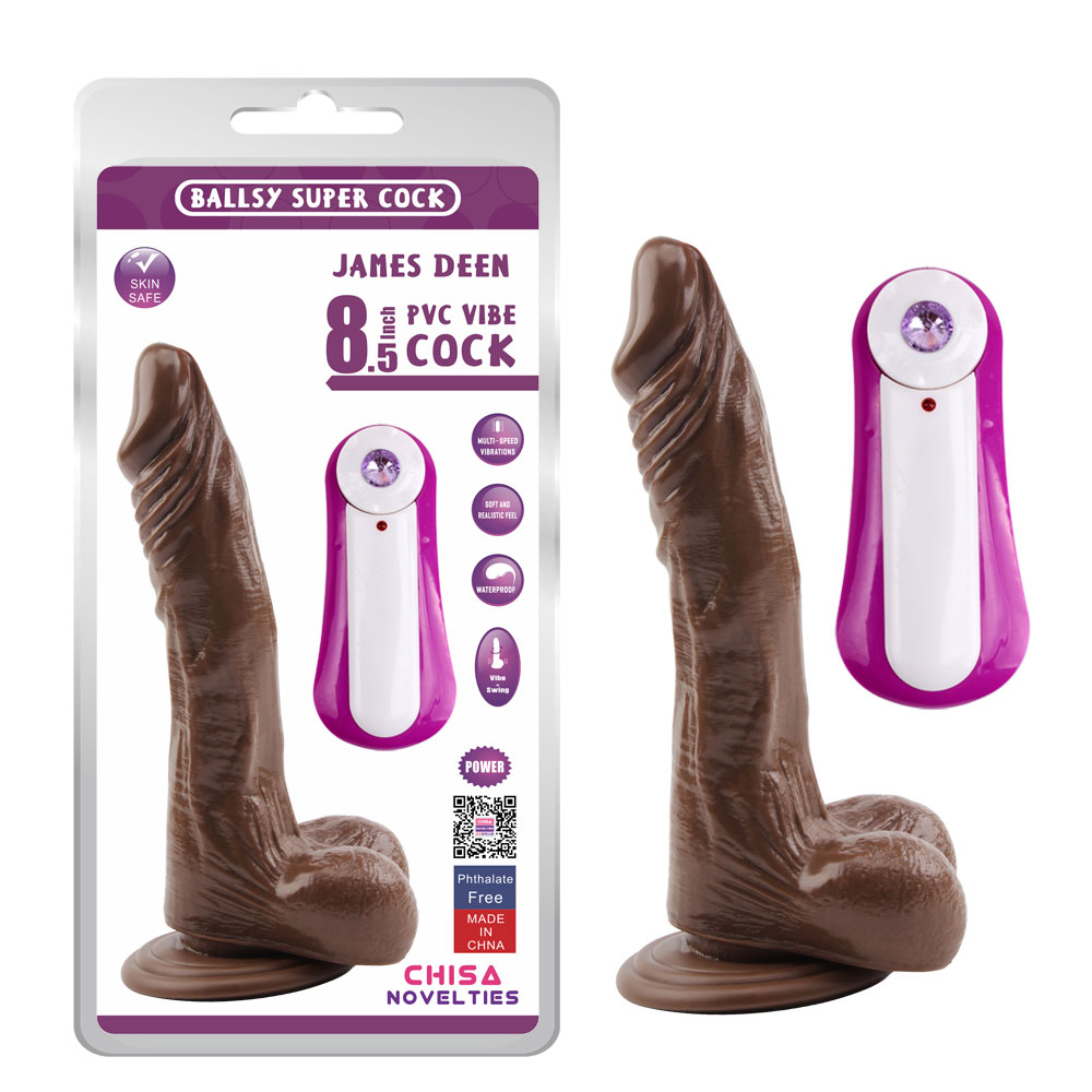 JAMES DEEN 8.5 Dildo-Brown Bergetar